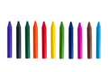 Colorful wax crayons isolated on white background. clipping path Royalty Free Stock Photo