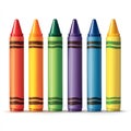 Colorful Wax Crayons Pack - Isolated Design Elements Set Royalty Free Stock Photo