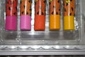 Colorful wax crayons in their plastic case Royalty Free Stock Photo