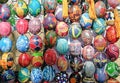 Colorful waxed Ukrainian easter eggs