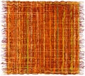 Colorful weave grunge striped carpet with fringe in indian style Royalty Free Stock Photo