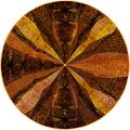 Colorful weave round carpet with grunge striped centrifugal ornamental pattern