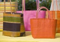 Colorful Weaved Hand Bags Royalty Free Stock Photo
