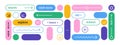 Colorful web buttons. Read more explore submit navigation frames, simple website page menu infographic icons. Vector set