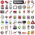 54 colorful Web Icons Royalty Free Stock Photo