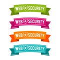 Colorful Web security ribbons. Eps10 Vector. Royalty Free Stock Photo