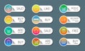 Colorful website online shop web buttons design