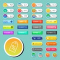 Colorful website online shop web buttons design vector illustration glossy graphic label internet confirm template Royalty Free Stock Photo