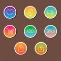 Colorful website online shop web buttons design vector illustration glossy graphic label internet confirm template Royalty Free Stock Photo