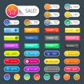 Colorful website online shop web buttons design vector illustration glossy graphic label internet confirm template Royalty Free Stock Photo