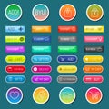 Colorful website web e-shop buttons design vector illustration glossy graphic label internet confirm template Royalty Free Stock Photo