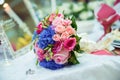 Colorful wedding flowers bouquet. Beautiful brides bouquet. Royalty Free Stock Photo