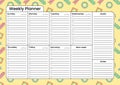 Colorful Weekly Planner Template with To-Do List and Goals Royalty Free Stock Photo