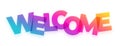 colorful welcome lettering banner invite your guest to next event