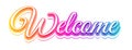 colorful welcome lettering banner invite your guests to next event