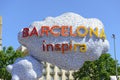 Colorful Welcome sign in Barcelona, Spain Royalty Free Stock Photo