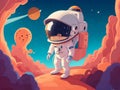 Astronaut Beautiful Background Cartoon, galaxy background