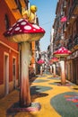 The Colorful, Whimsical and Dreamlike Mushroom Street at Calle San Francisco