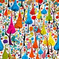 Colorful whimsical trees