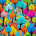 Colorful whimsical trees