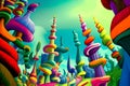 Colorful, whimsical world
