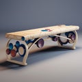 Colorful Whimsy: Abstract 3d Bench With Dynamic Balance And Interesting Design