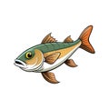 Colorful Whiskered Cod Fish Illustration with Realistic Features Royalty Free Stock Photo