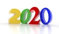 Colorful 2020 on a white background