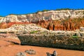 Colorful white-red cliffs in Hunstanton UK,interesting for biologists and geologists