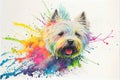 Colorful white West Highland Terrier dog painting Royalty Free Stock Photo