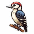 Colorful Whitewinged Woodpecker Sticker Vector Image