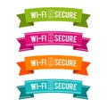 Colorful WI-FI secure ribbons. Royalty Free Stock Photo
