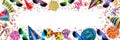 colorful wide panorama party carnival birthday celebration background Royalty Free Stock Photo