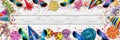 colorful wide panorama party carnival birthday celebration background