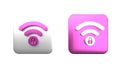 Colorful Wifi locked sign icon isolated on white background. Password Wi-fi symbol. Wireless Network icon. Wifi zone