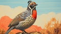 Colorful Wild Bird Painting In The Style Of Daniel Clowes Royalty Free Stock Photo