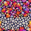 Abstract geometric pattern with small flowers. Royalty Free Stock Photo