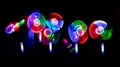 Colorful windmil toy made with led lights Royalty Free Stock Photo