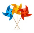 Colorful Windmill Set. Vector Royalty Free Stock Photo