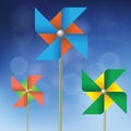 Colorful windmills