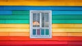 The Colorful Window FaÃ§ade. AI generated Royalty Free Stock Photo