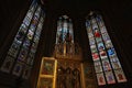 Colorful window of St. Vitus Cathedral in Prague