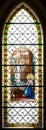Colorful windowpane in Basilica of Levoca, Slovakia Royalty Free Stock Photo