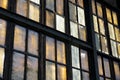 Colorful windows in abandoned factory