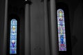 Colorful windows in christian church Royalty Free Stock Photo