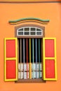 Colorful windows and details on a colonial house in Little India Royalty Free Stock Photo