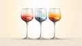 Colorful Wine Glasses: Multidimensional Shading And Elegant Inking Techniques