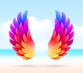 Colorful wings on a tropical sea shore Royalty Free Stock Photo