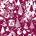 VECTOR. Colorful winter pattern. New Year. Seamless vector background. Winter story. Each element individually for easy editing.