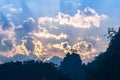 Colorful winter sunrise over the Smoky Mountains Royalty Free Stock Photo